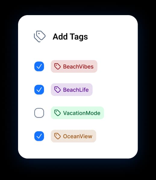 add tags menu