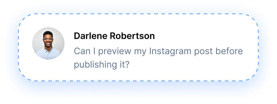 customer question about post preview