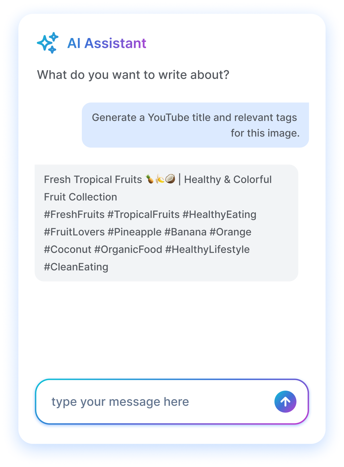 AI assistant chat panel
