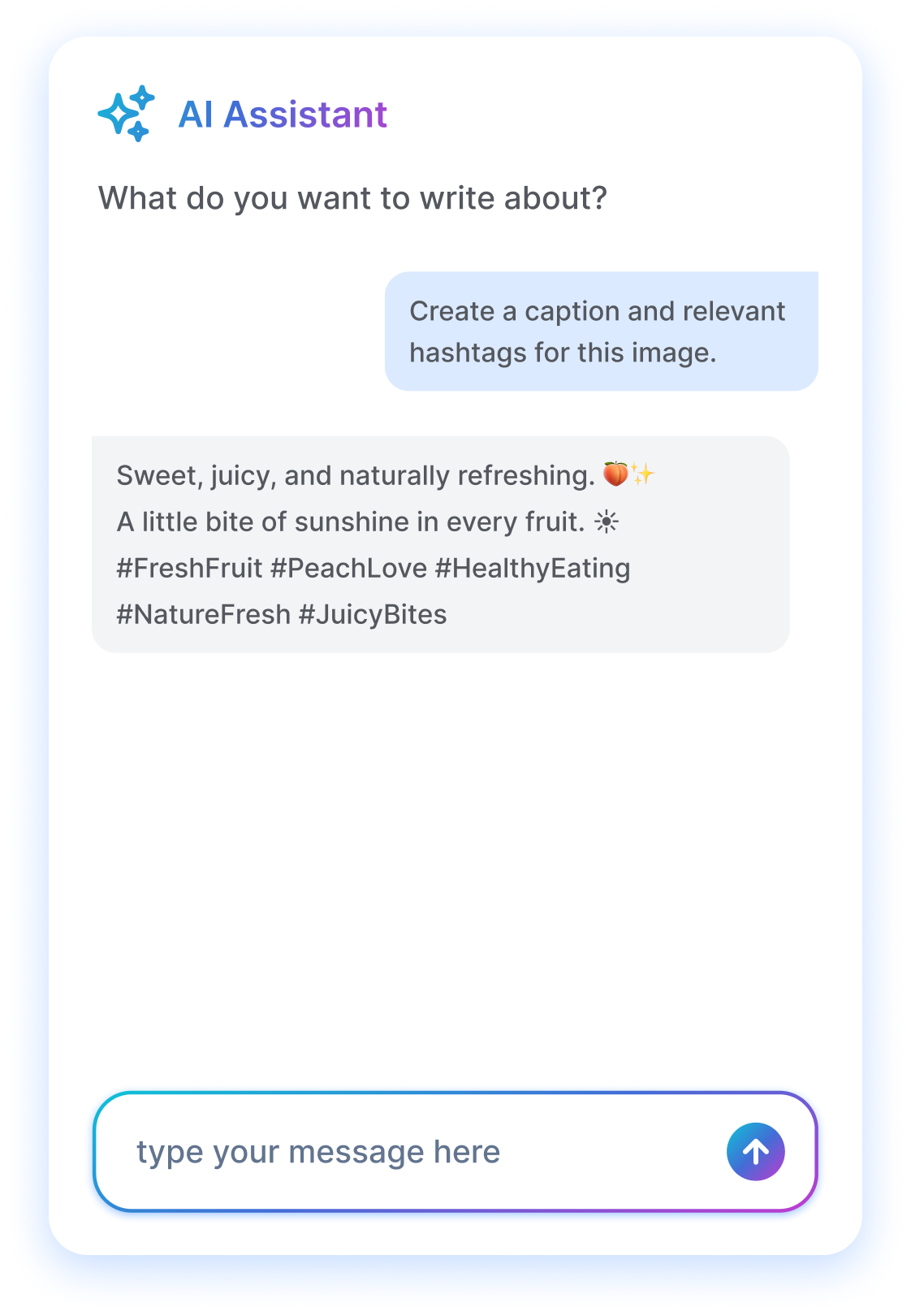 AI assistant chat panel