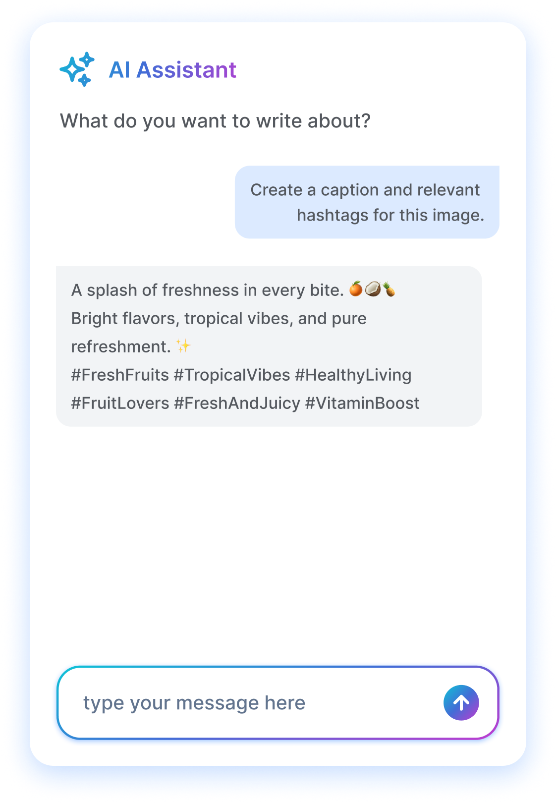 AI assistant chat panel