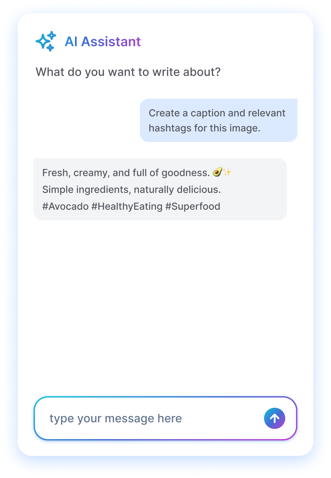 AI assistant chat panel