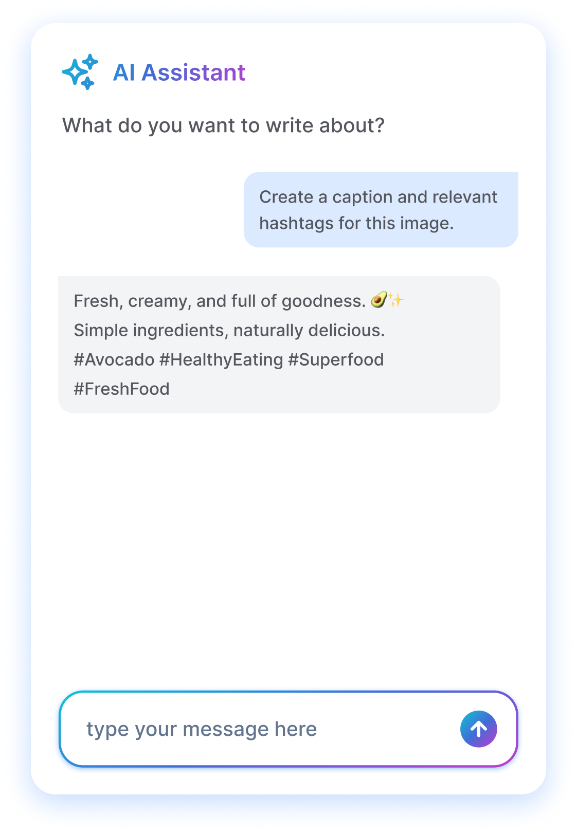 AI assistant chat panel