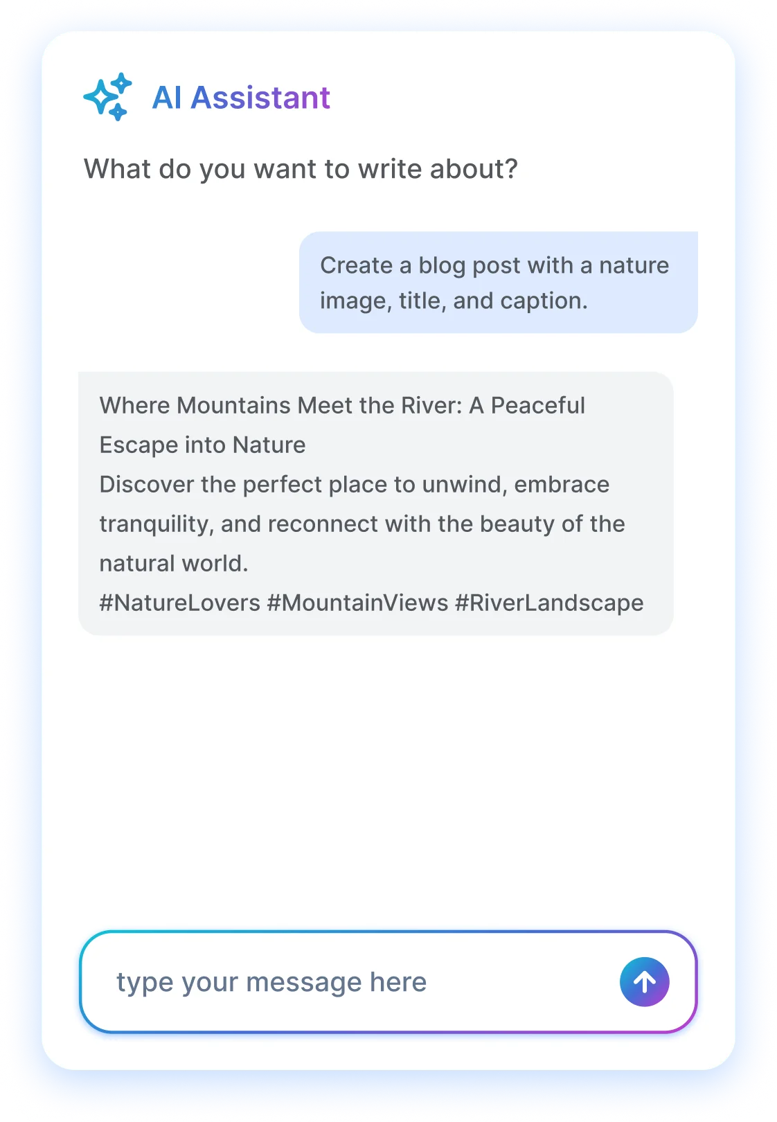 AI Assistant writing a blog post from a prompt