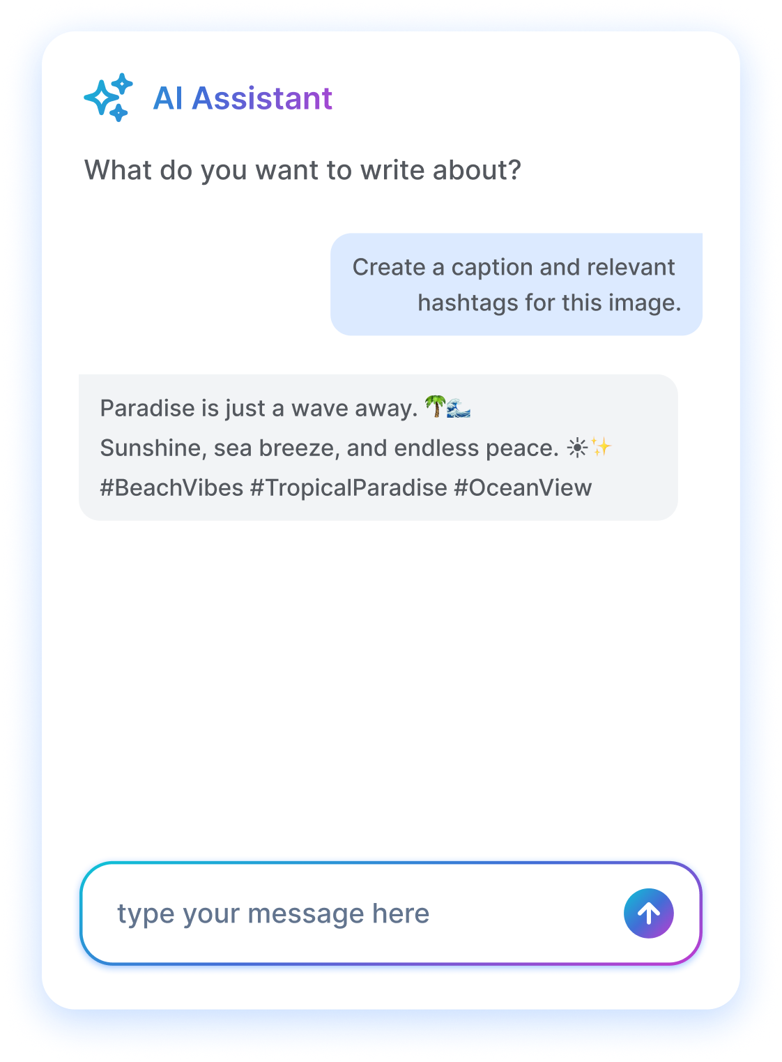 AI assistant chat panel