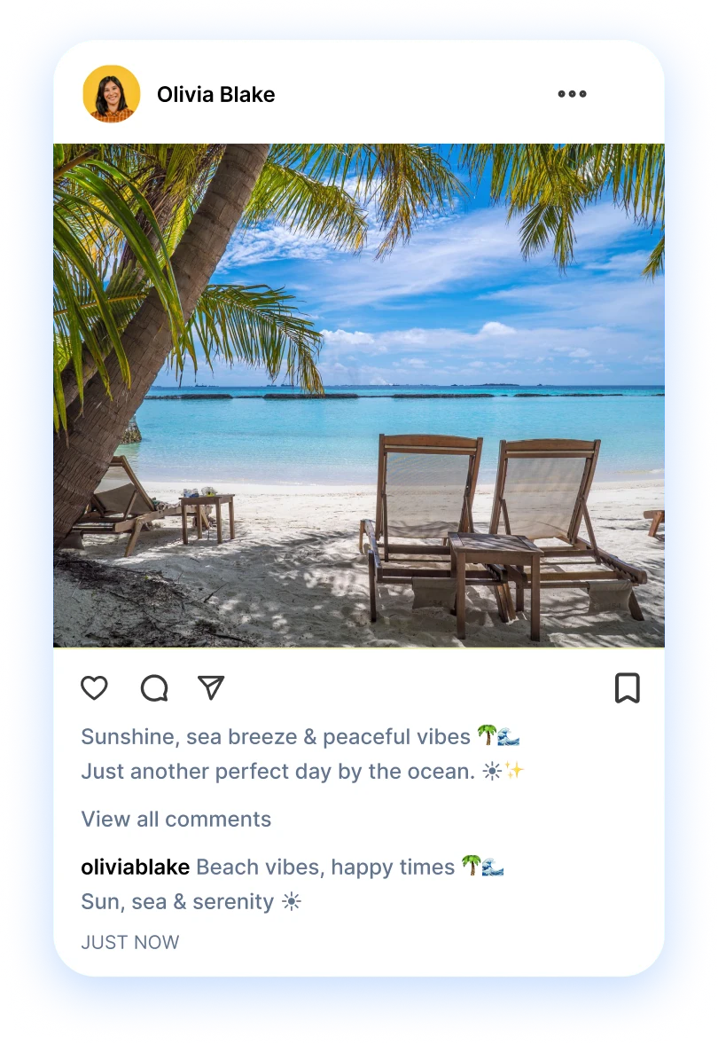 social post with automated comment