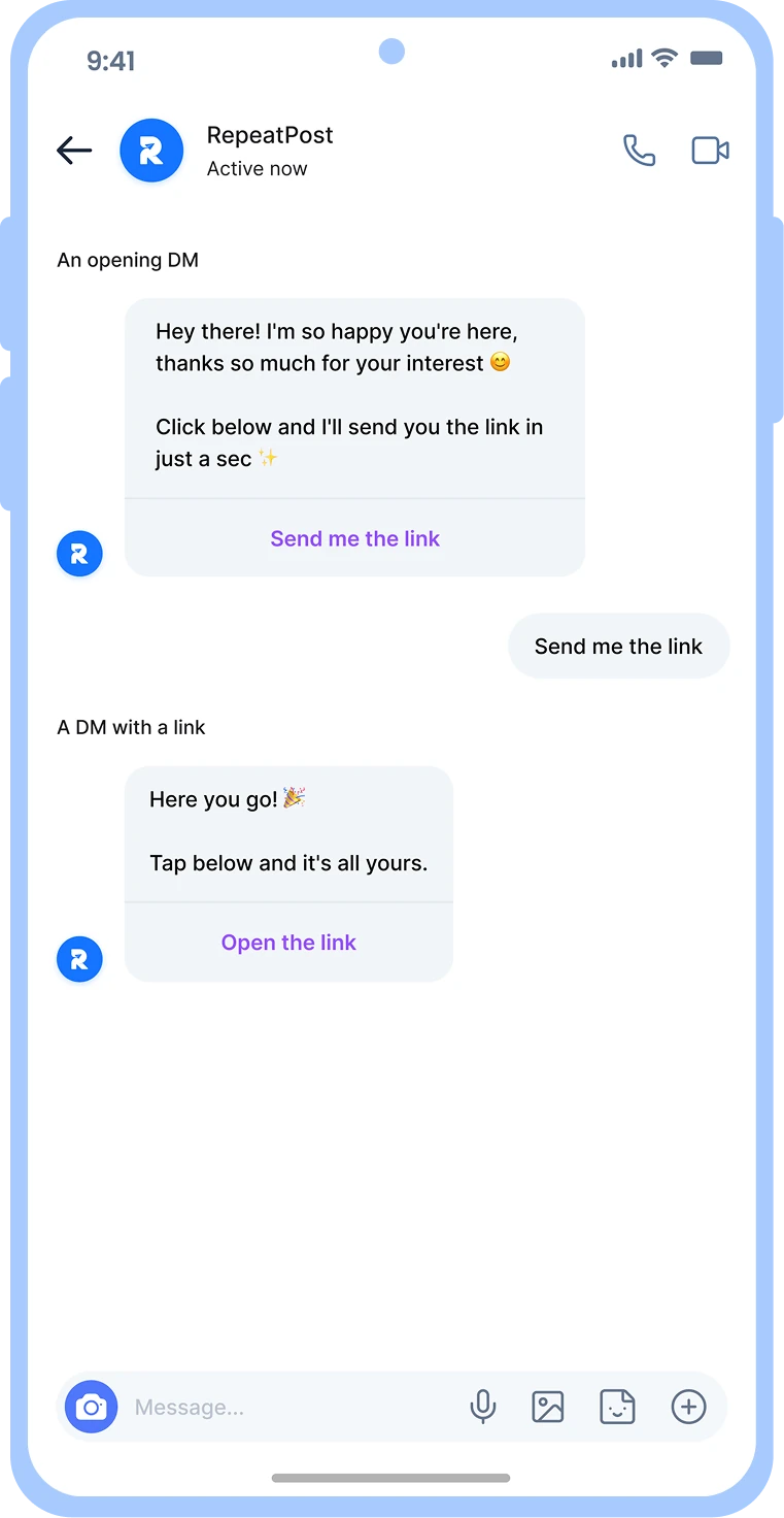 automated direct message conversation