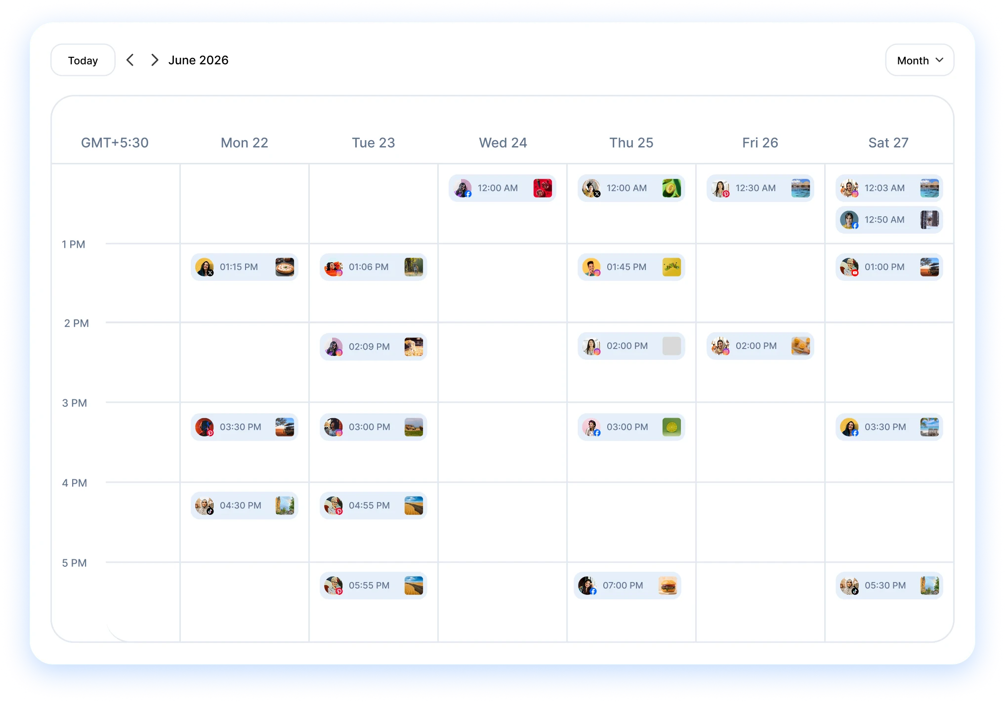 content calendar week view