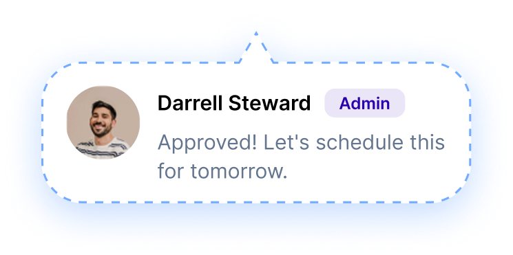 admin approval comment