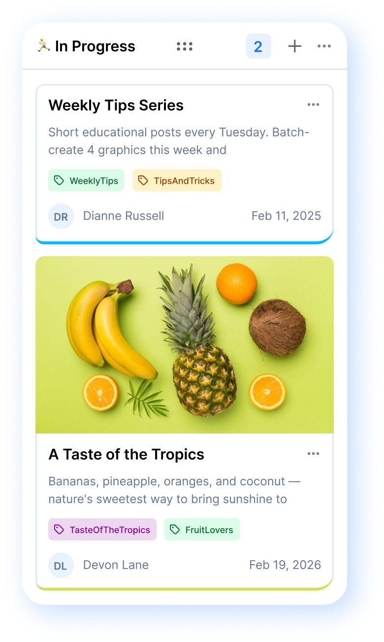 in-progress ideas column