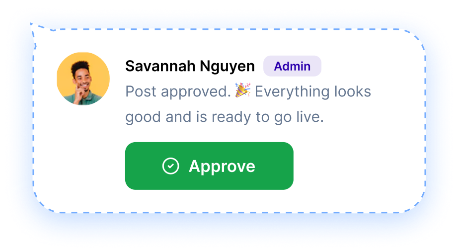 admin approving the post before it goes live