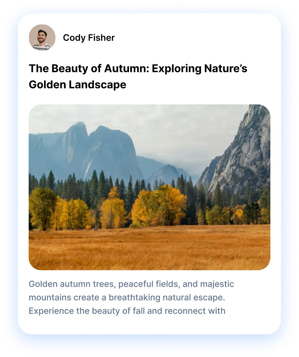 WordPress blog post about autumn landscapes