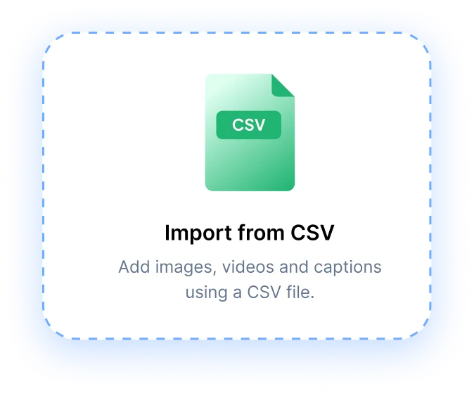 Import images, videos and captions from a CSV file
