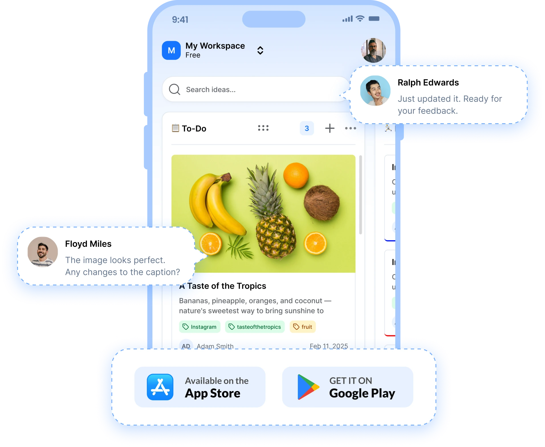 RepeatPost social media management app open on a phone