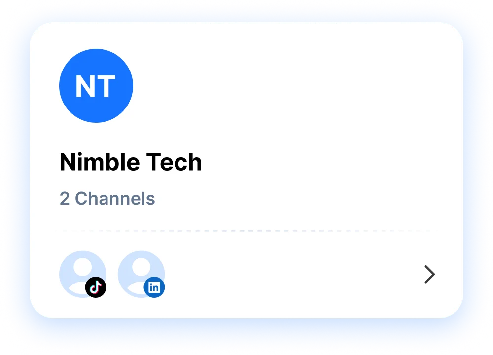 Nimble Tech channel group with 2 channels