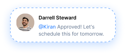 teammate approval reply