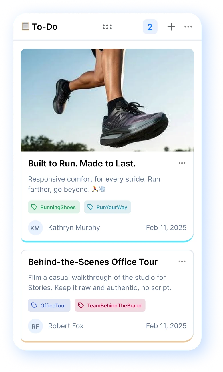 to-do shot ideas column