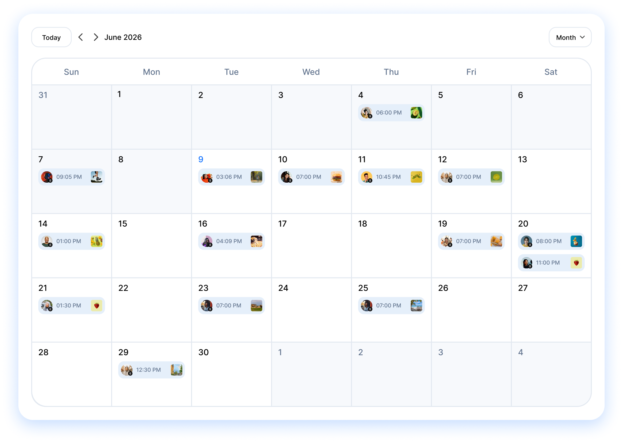 monthly content calendar