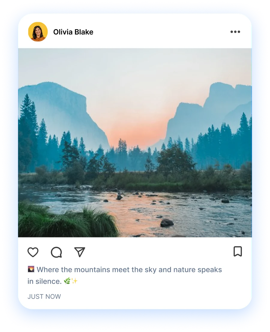 the generated post published to Instagram