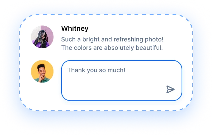 inbox comment with a reply being written