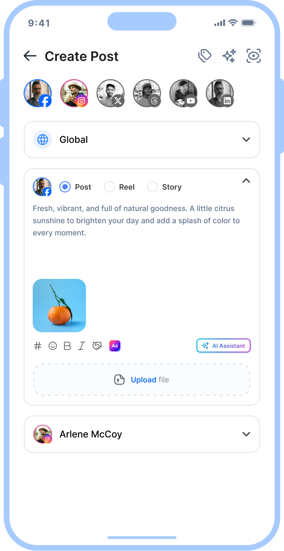 create post on mobile
