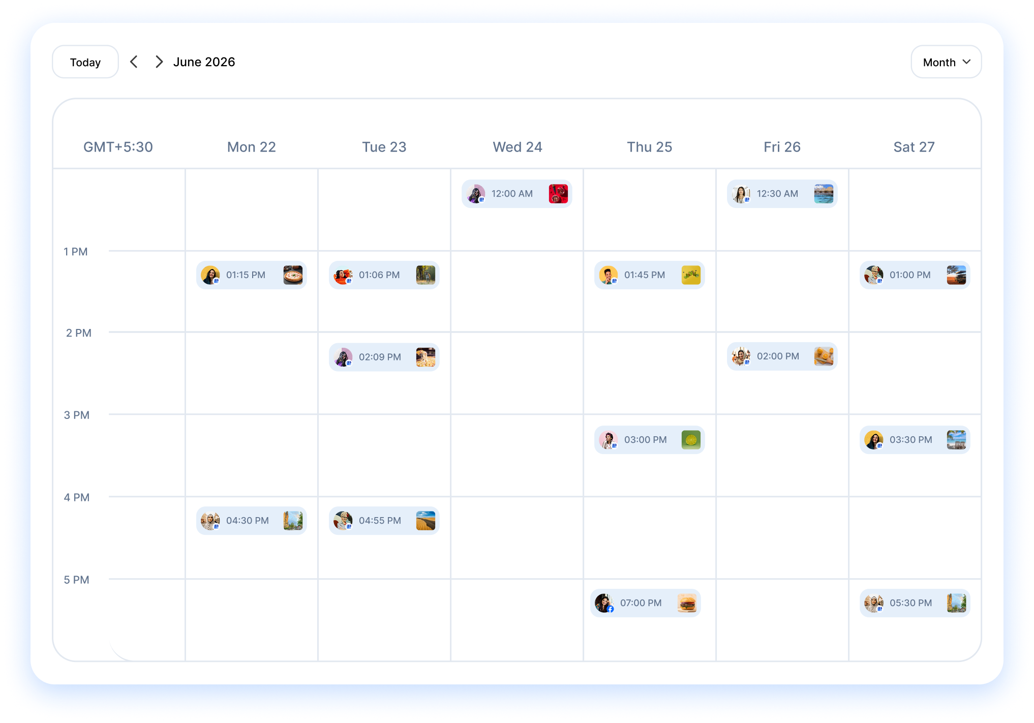 weekly content calendar