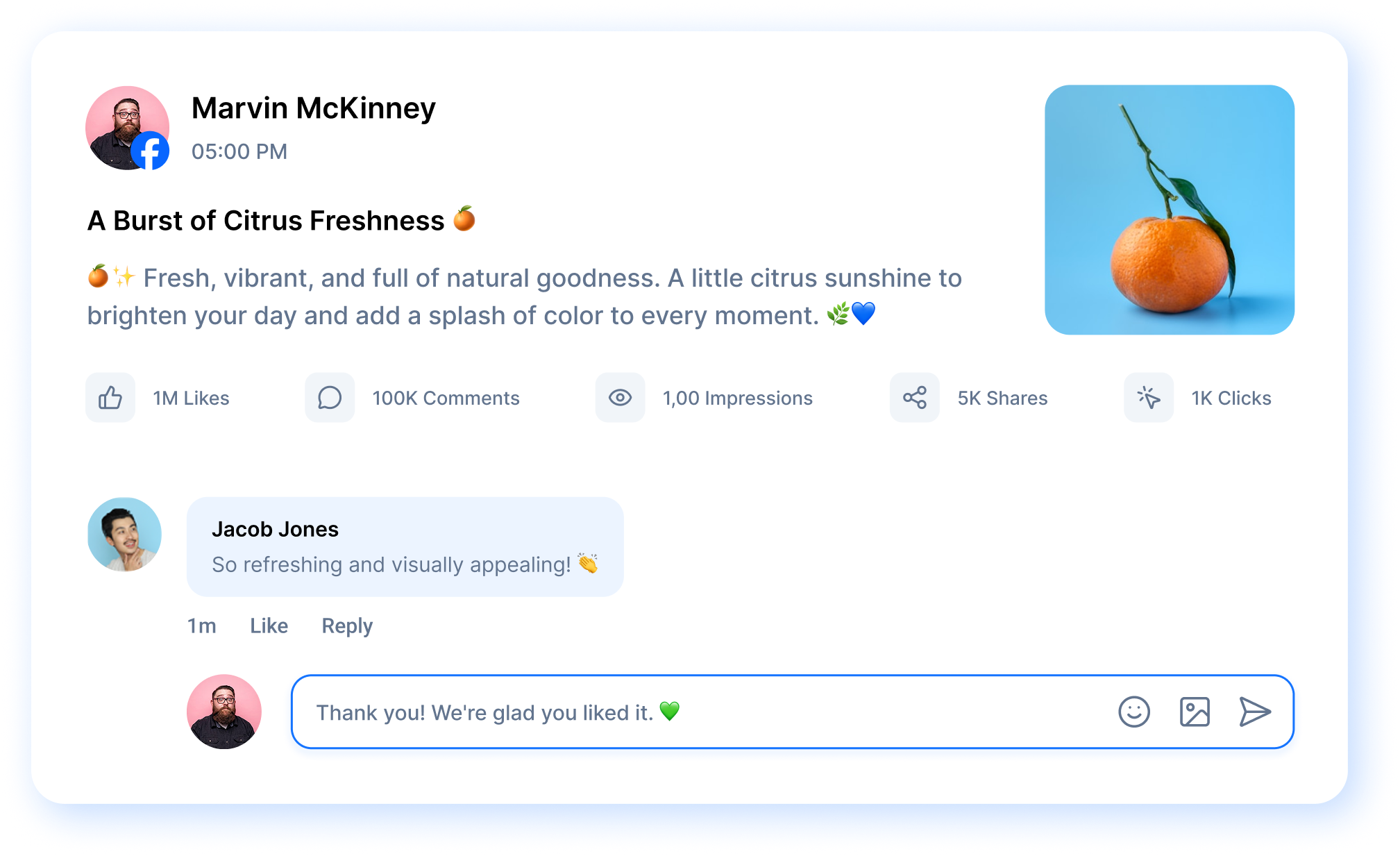 facebook conversation with reply