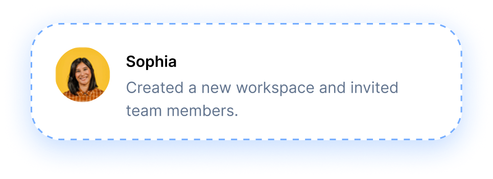Sophia created a workspace